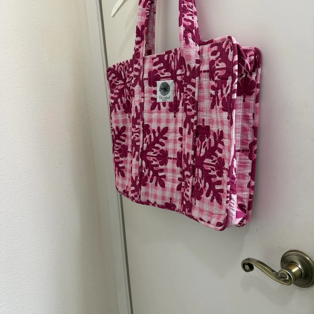 Kiele Palaka Pink Floral Tote Bag - Picture 4 of 5